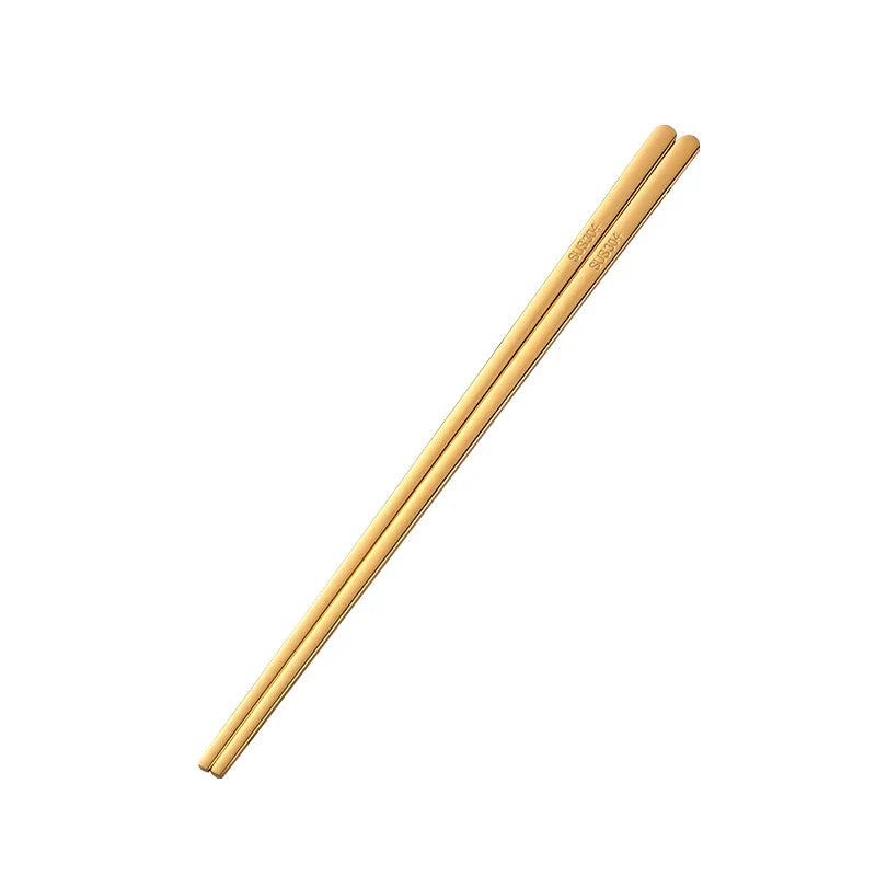Korean Metal Chopsticks | Pink Gold Black Silver Metal Stainless Steel - 1 Pair
