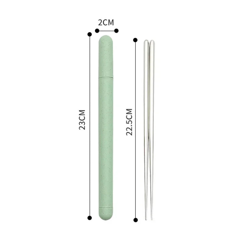 Small Tube Travel Chopsticks | Stainless Steel Portable Chopstick with Case - 1 Pair