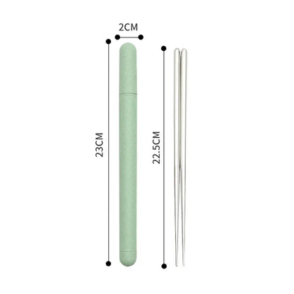 Small Tube Travel Chopsticks | Stainless Steel Portable Chopstick with Case - 1 Pair