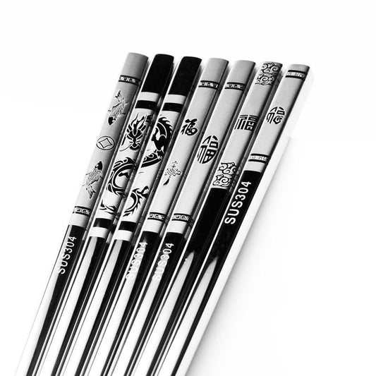 Anti Skid Stainless Steel Fortune Chopstick (1 pair)