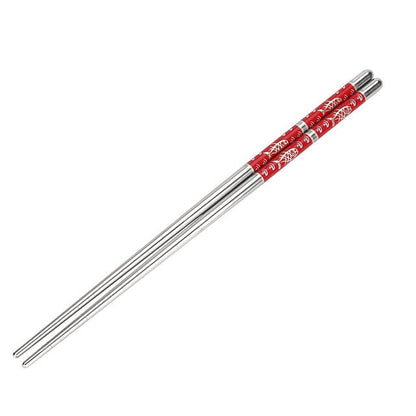 Chinese Decoration Stainless Steel Chopsticks (1 Pair)