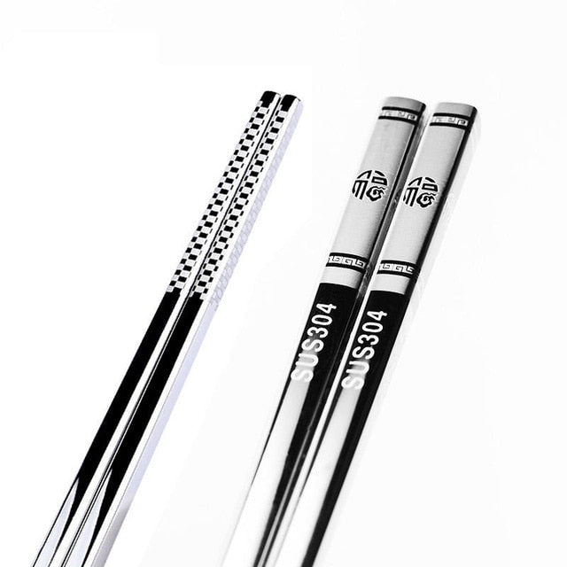Anti Skid Stainless Steel Fortune Chopstick (1 pair)
