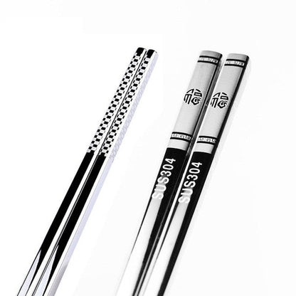 Anti Skid Stainless Steel Fortune Chopstick (1 pair)
